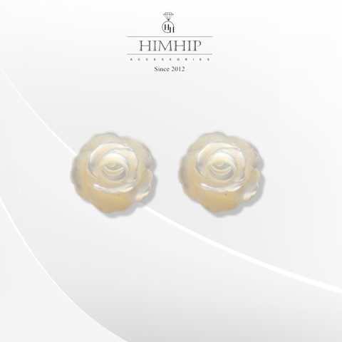 Khuyên Tai Nụ HimHip Hoa Hồng Thanh Lịch HKCC Phối Khảm Trai HPBD