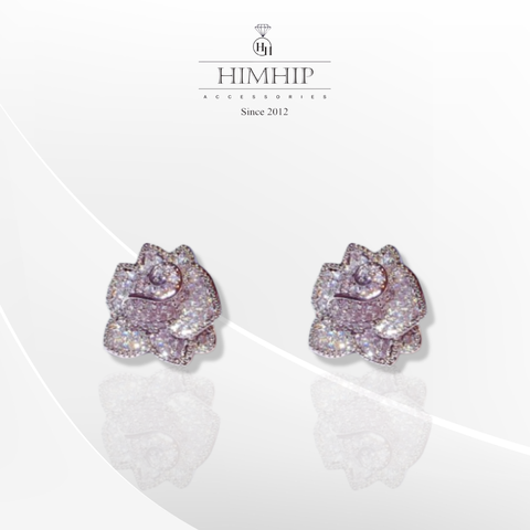Khuyên Tai Nụ HimHip Hoa Hồng Thanh Lịch HKCC Đính Phale 1.5x1.5cm