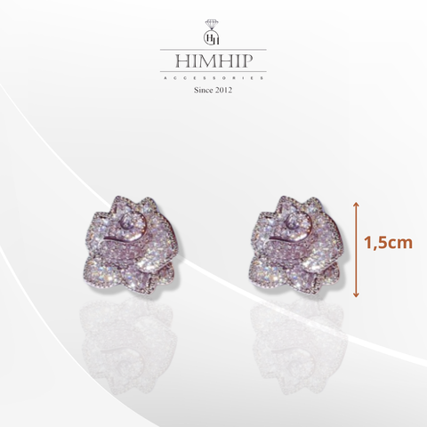 Khuyên Tai Nụ HimHip Hoa Hồng Thanh Lịch HKCC Đính Phale 1.5x1.5cm