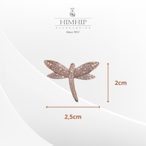 Pin Cài Áo HimHip Nam Nữ Chuồn Chuồn Nhỏ Thanh Lịch HKCC Đính Phale 2*2,5cm