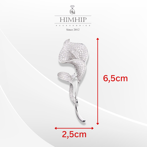 Trâm, Ghim Cài Áo HimHip Hoa Vân Môn Thanh Lịch HKCC Đính Phale 2,5*6,5cm