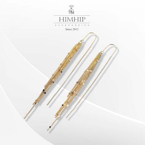 Khuyên Tai Dài HimHip Kết Tua Rua Quý Phái HKCC 9cm