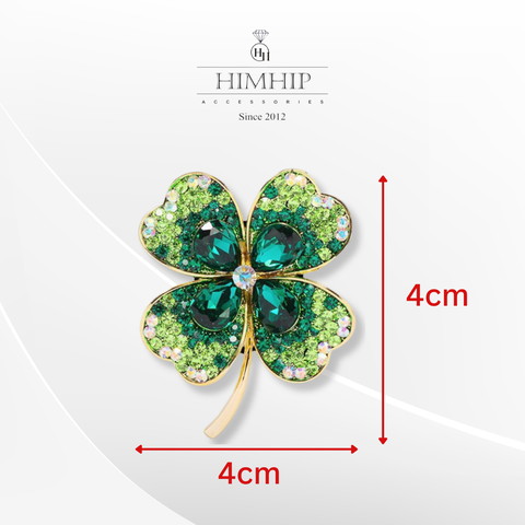 Trâm, Ghim Cài Áo HimHip Hoa 4 Cánh May Mắn HKCC Mix Phale 4x4cm