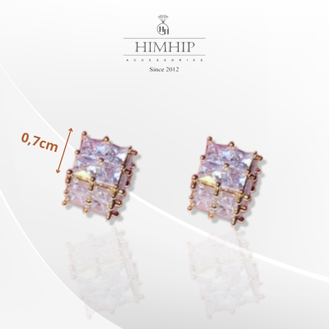 Khuyên Tai Nụ HimHip Khối Lục Giác Sang Trọng HKCC Đính Phale 0.7x0.7cm