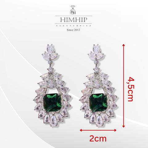 Khuyên Tai Bản To HimHip Giọt Nước Phale Quý Phái HKCC Đính Phale 2x4.5cm