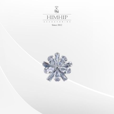 [Noel] Pin Cài Áo HimHip Hoa Tuyết Sang Trọng HKCC Đính Phale 2x2cm