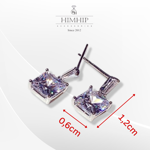 Khuyên Tai Hợp Kim Cao Cấp Dáng Thả Mix Phale Vuông Thanh Lịch 0.6*1.2cm