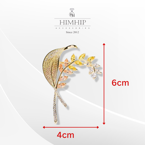 Trâm, Ghim Cài Áo HimHip Bông Lúa Thanh Lịch HKCC Đính Phale 4*6cm