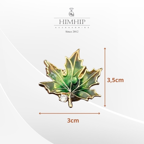 Pin Cài Áo HimHip Lá Phong Nhỏ May Mắn HKCC Đính Phale 3*3,5cm