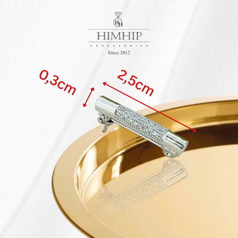 Trâm, Ghim Cài Áo Nhỏ HimHip Thanh Trắng Cao Cấp HKCC Đính Phale 2,5*0,3cm
