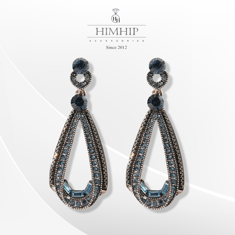 Khuyên Tai Dài HimHip Giọt Nước Cổ Điển HKCC Đính Phale 2x5cm