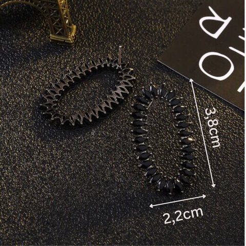 Khuyên tai hợp kim cao cấp đá tia bầu dục thời thượng 2.2*3.8cm