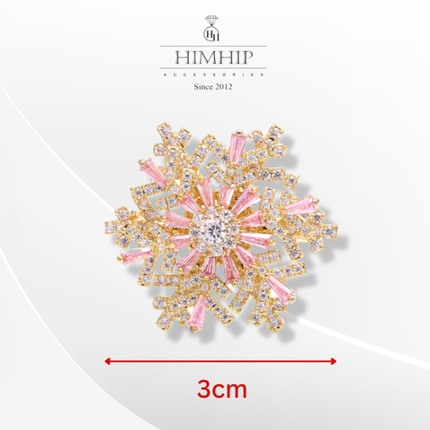 [Noel] Trâm, Ghim Cài Áo HimHip Bông Hoa Tuyết Xoay Thanh Lịch HKCC Đính Phale 3*3cm