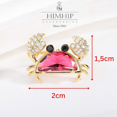 Trâm, Ghim Cài Áo HimHip Cua Nhỏ HKCC Phối Phale May Mắn 2x1.5cm