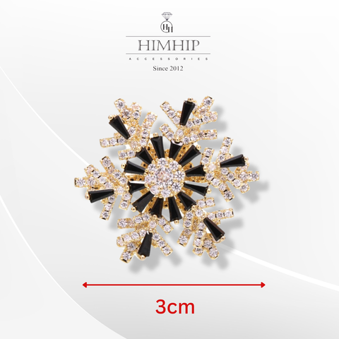 [Noel] Trâm, Ghim Cài Áo HimHip Bông Hoa Tuyết Xoay Thanh Lịch HKCC Đính Phale 3*3cm