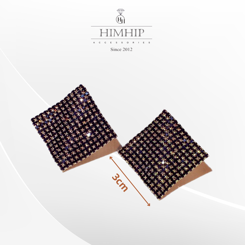 Khuyên Tai Nụ HimHip Hình Thoi Sang Trọng HKCC Đính Phale 3x3cm