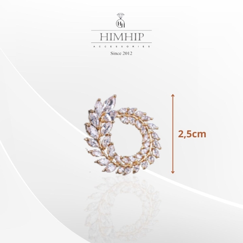 Pin Cài Áo HimHip Vòng Nguyệt Quế Tròn Thanh Lịch HKCC Đính Phale 2.5cm