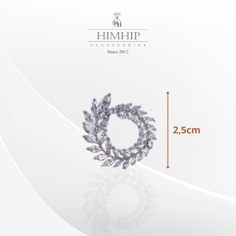 Pin Cài Áo HimHip Vòng Nguyệt Quế Tròn Thanh Lịch HKCC Đính Phale 2.5cm