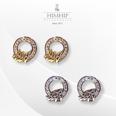 Khuyên Tai Nụ HimHip Dáng Tròn Vòng Tròn Nhỏ Thanh Lịch HKCC Đính Phale 0.8x1cm