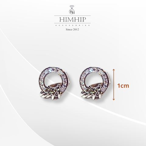 Khuyên Tai Nụ HimHip Dáng Tròn Vòng Tròn Nhỏ Thanh Lịch HKCC Đính Phale 0.8x1cm