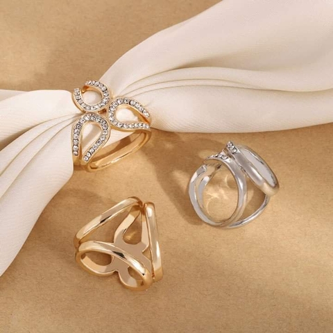 Cài Khăn 4 Chấu HimHip Size To Mặt Chụm Đá Sang Trọng HKCC Đính Phale 2cm