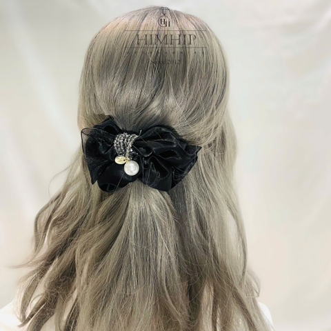Scrunchies HimHip Phối Vải Voan Nhún Mix Vòng Phale Đính Giả Trai Tiểu Thư 14cm