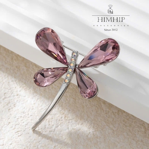 Trâm, Ghim Cài Áo HimHip HKCC Chuồn Phale Lấp Lánh 3.5x4cm