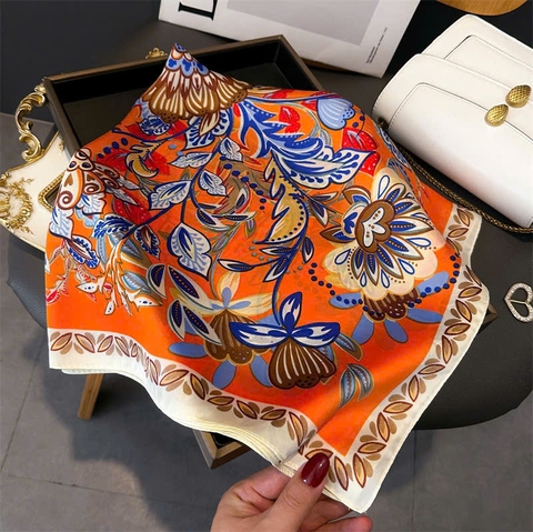 Khăn Lụa Thời Trang HimHip 70x70cm Khăn Quàng Quà Tặng Khăn - 304