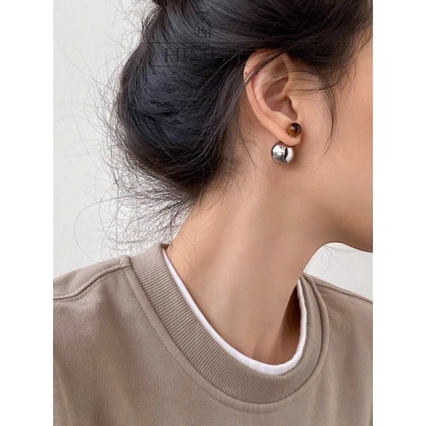 Khuyên Tai Nụ HimHip Hạt Tròn To Nhỏ 2 Kiểu Sang Trọng HKCC Mix Hạt Giả Trai 2x0.5cm