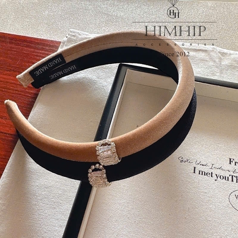 Bờm HimHip Vải Nhung Phối Sọc Phale Lấp Lánh 1.5cm