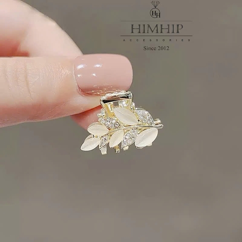 Kẹp Đỉnh HimHip HKCC Cảnh Lúa Nhỏ Mắt Mèo Phối Đá Phale 5 Răng 2.5*1.8cm
