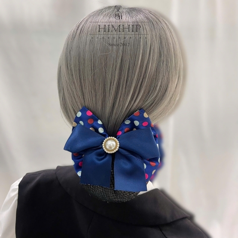 Kẹp Bối, Búi Lưới HimHip Nơ Chấm Bi Đính Phale Thanh Lịch 11x13cm