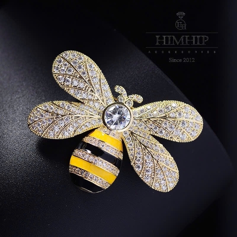 Trâm, Ghim Cài Áo HimHip HKCC Ong Nghệ Phale Lấp Lánh 3.4*4.4cm
