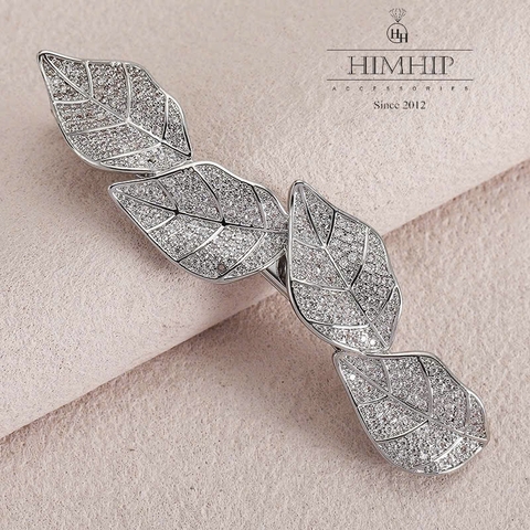 Kẹp Bấm HimHip HKCC Dải Lá Phale Thanh Lịch 7x2cm
