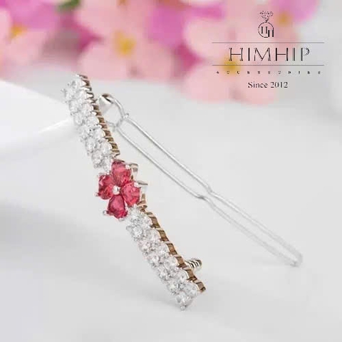 Kẹp Mái HimHip HKCC Hoa Anh Đào Tuyết Trắng 5.5x1.6cm