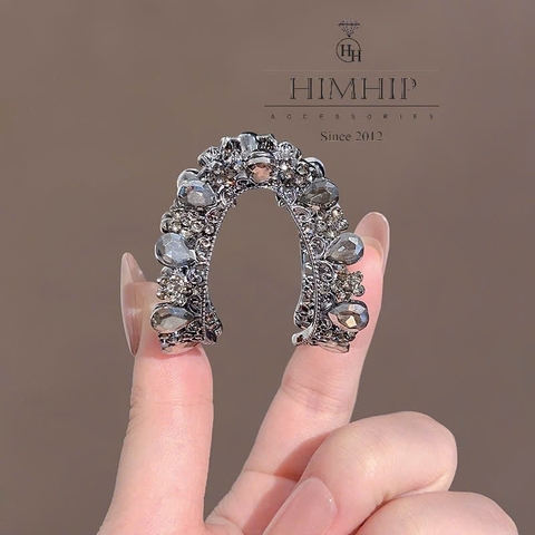 Kẹp Càng Cua HimHip HKCC Dáng Móng Ngựa Phối Viền Phale Cổ Điển 4x4.5cm