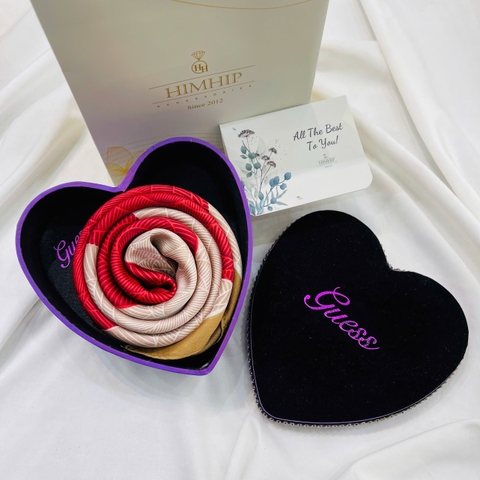 Set Quà Valentine HimHip Khăn Lụa Vuông 70x70cm Kèm Túi Hộp Thiệp - 1051