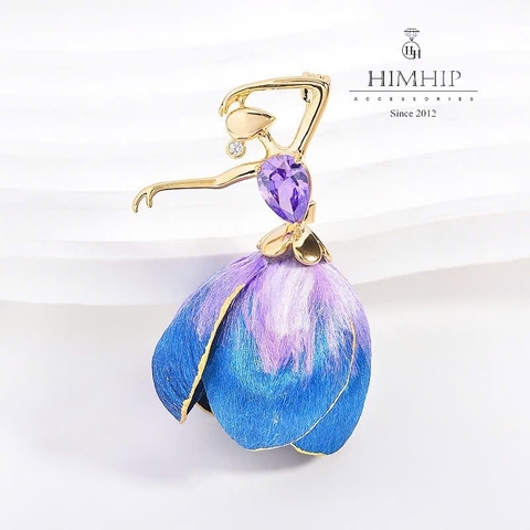 Trâm, Ghim Cài Áo HimHip HKCC Nàng Tiên Hoa Cát Tường 3x4.9cm