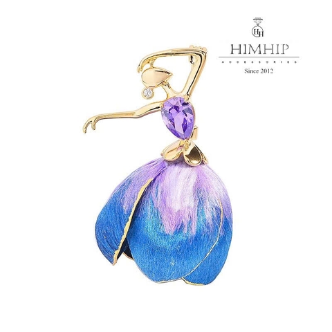 Trâm, Ghim Cài Áo HimHip HKCC Nàng Tiên Hoa Cát Tường 3x4.9cm