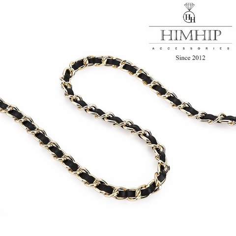 Dây Lưng HimHip Xích Phối Da Charm Cỏ 4 Lá Sang Trọng