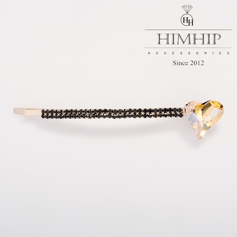 Kẹp Mái HimHip Đính Đá Phale Hình Trái Tim Đáng Yêu 0.5x9cm
