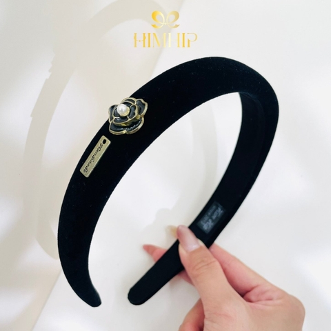 Bờm HimHip Phối Vải Nhung Mix Hoa Trà Thanh Lịch 1.8cm