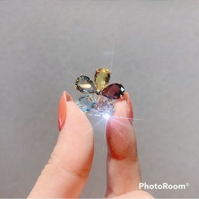 Pin Cài Áo HimHip Hoa 5 Cánh Nhiều Màu Sang Trọng HKCC Đính Phale 2*2cm