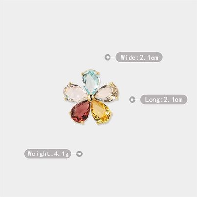 Pin Cài Áo HimHip Hoa 5 Cánh Nhiều Màu Sang Trọng HKCC Đính Phale 2*2cm