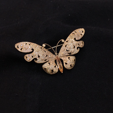 Trâm, Ghim Cài Áo HimHip Bướm Đêm Thanh Lịch HKCC Đính Phale 3,5*6,3cm