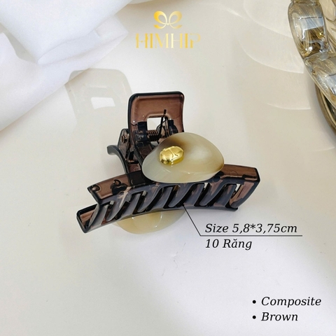 Kẹp Càng Cua HimHip Composite Gắn Charm Hạt Đậu 10 Răng 5.8x3.75cm