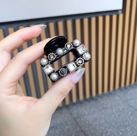 Kẹp Càng Cua HimHip Composite Phối Phale Hạt Giả Trai Mặt Chữ Nhật Sang Trọng 8 Răng 4x2.5cm