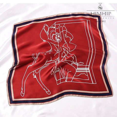 Khăn Lụa Cao Cấp HimHip 53x53cm Khăn Quàng Quà Tặng Khăn - 37