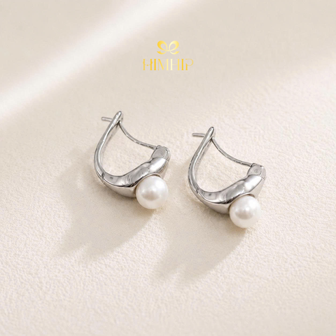 Khuyên Tai Nụ HimHip TiTan Vòng Nước 1.9x1.2cm Đính Hạt Giả Trai 5mm
