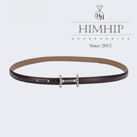 Dây Lưng HimHip Da Thật Luồn Trong Mặt Chữ H Trẻ Trung 1.5x106cm